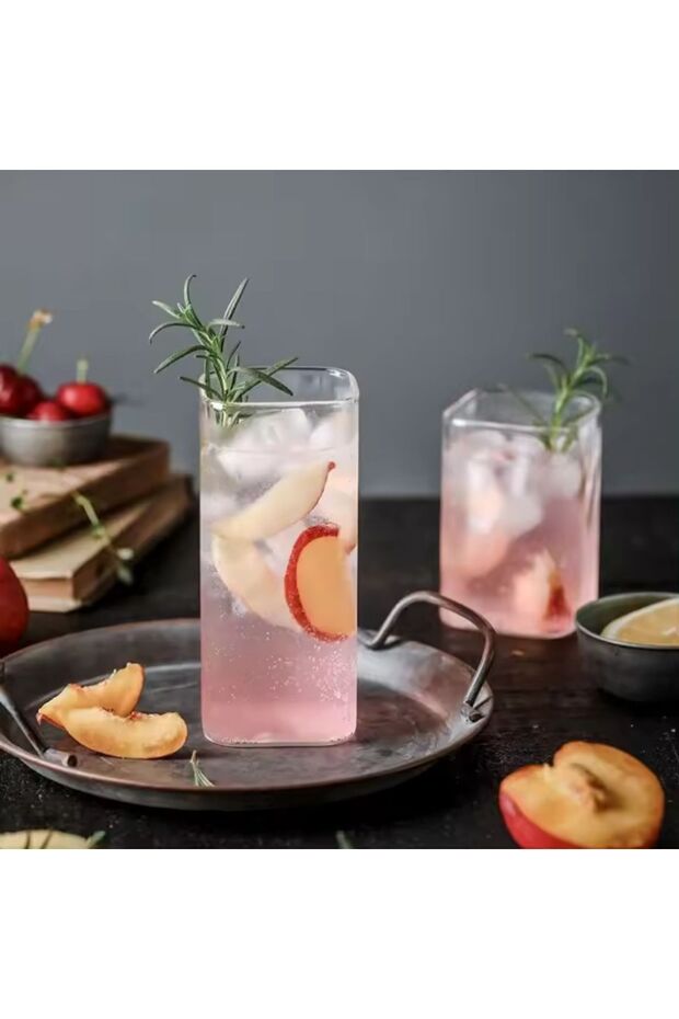 Yeni Stil Kare Cam Latte,kahve,meşrubat,smoothie Bardağı 450 ml Çeyiz Listesi 6 Adet - 4
