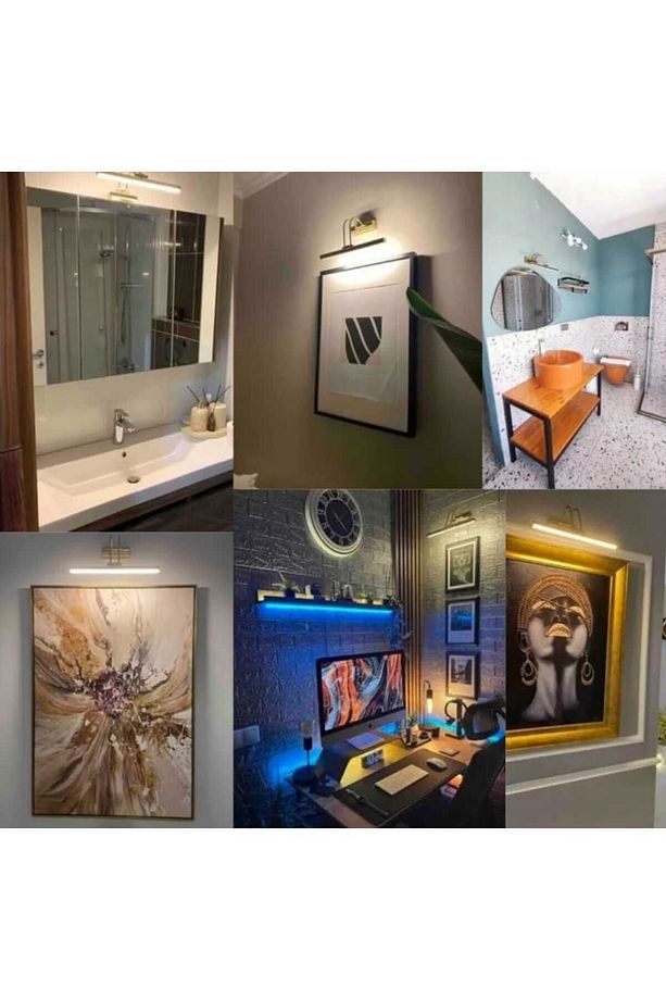 DEKORATİF AYNA ÜSTÜ LED APLİK TABLO ÜSTÜ BANYO TABLO AYNA AYDINLATMA MARTI KUĞU FLÜT LED APLİK - 2