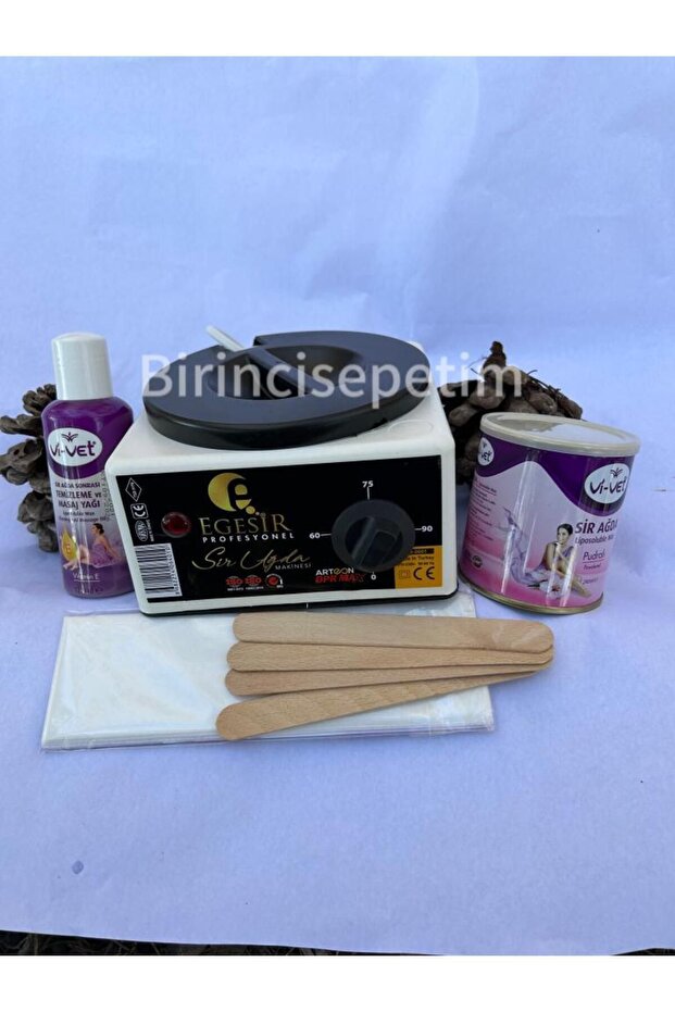 Makinalı Ağda Seti (MAKİNE 240 ML PUDRALI AĞDA TEMİZLEME YAĞI SPATULA)hediyeli Ürün - 1