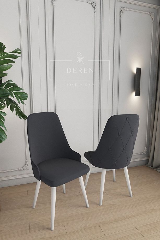 Luna Serisi, 80x132 Açılabilir Mdf Mutfak Ve Yemek Masası Takımı + 4 Adet Füme Sandalye - 3