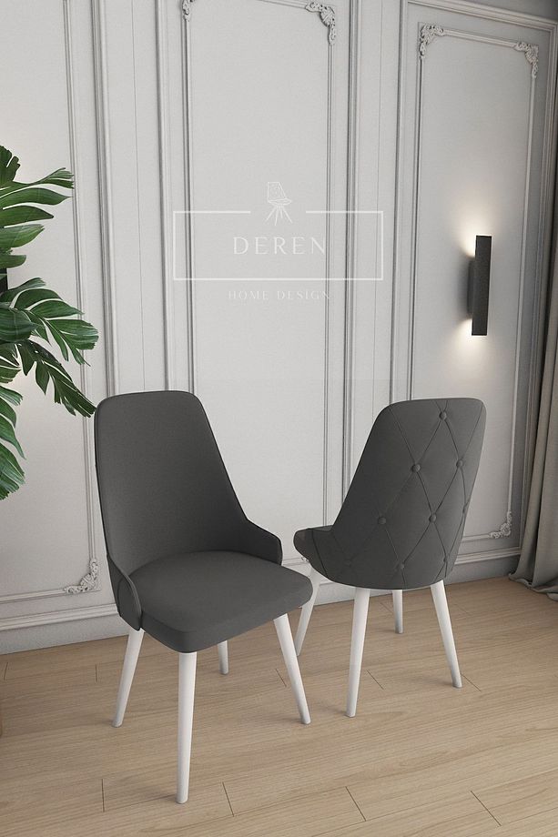 Luna Serisi, 80x132 Açılabilir Mdf Mutfak Ve Yemek Masası Takımı + 4 Adet Antrasit Sandalye - 3