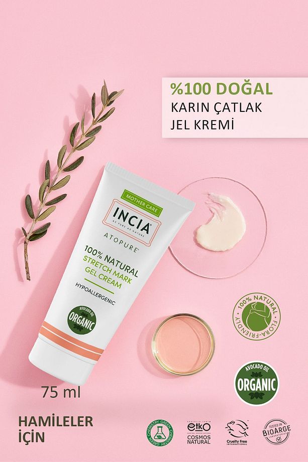 ATOPURE ® %100 Doğal Karın Çatlak Jel Kremi Çatlak Önleyici Organik Avokado Yağı Hamilelikte 75 ml - 2