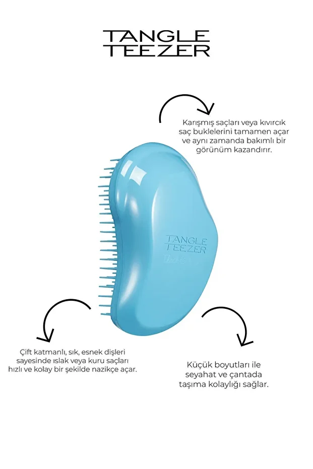 The Original Thick & Curly Azure Blue Saç Fırçası - 1