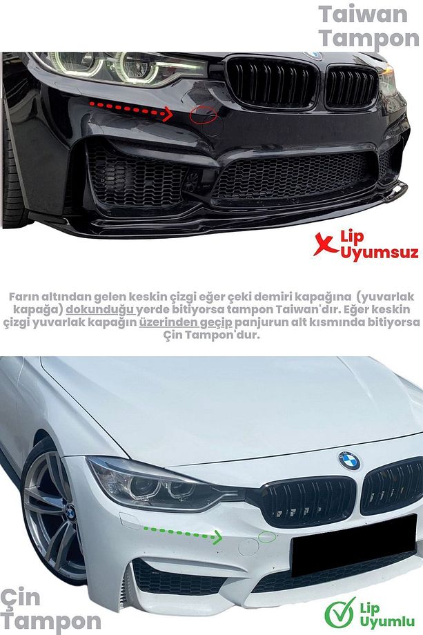 Bmw F30-f80 M3 Ön Lip (ÇİN TAMPON UYUMLU) (PLASTİK) F30-f80 Ön-bodykit-ek-lip - 8