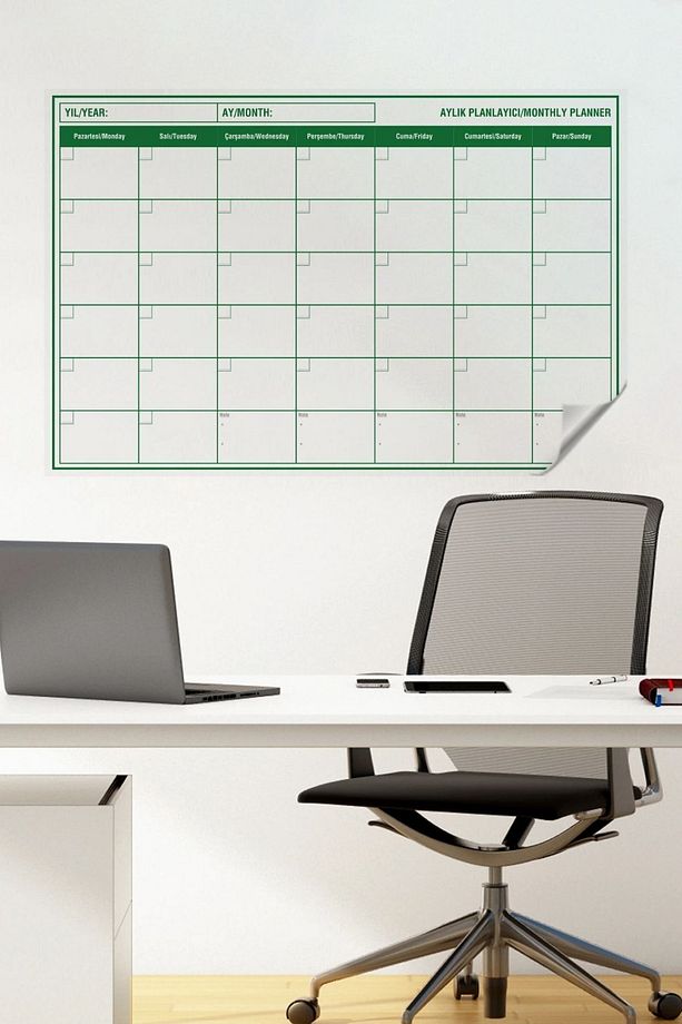 85x56cm Pratik Tutunabilir Akıllı Kağıt Yazı Tahtası Aylık Takvim Planlayıcı - 1