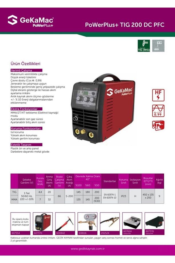 Mac Power Plus Tig 200 Dc Kaynak Makinesi 10 Adet 2.4 Kırmızı Tungsten - 2