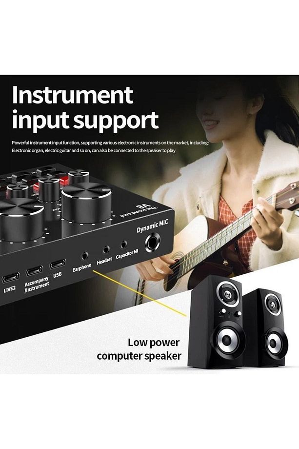 Profesyonel Mikrofon Kitleri V8 Ses Kartı Ile Karaoke Mikrofon Standı Kondenser Usb Mikrofon Bm800 - 3