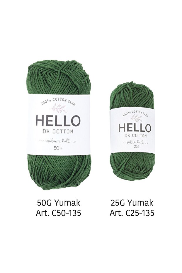 Hello Dk Cotton 100% Cotton Yarn - 50 Gr