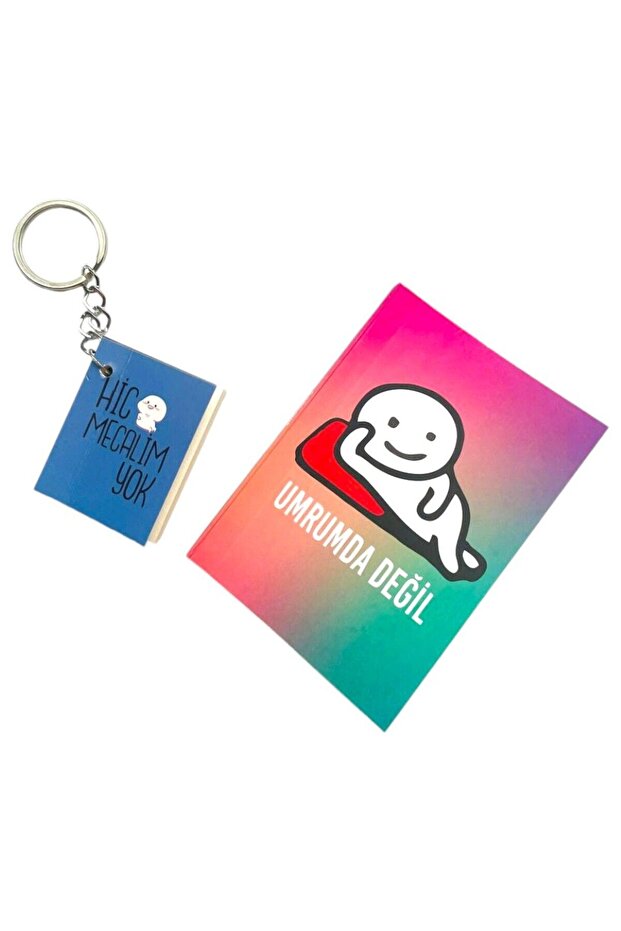 Small Notepad, Notebook Keychain Set, Double Notebook and Keychain Set, Fun Motivational Set - 6