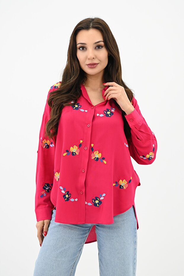 Women's Embroidered Oversize Shirt 1735-24