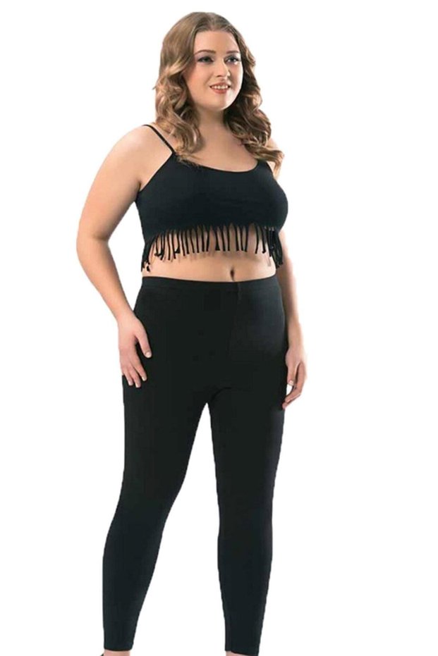 Women's Oversized Straight Long High Waist Combed Cotton Leggings Pants