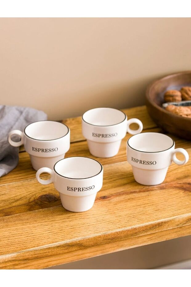 LCW HOME Seramik  4'lü Espresso Bardağı 95 Ml - 3