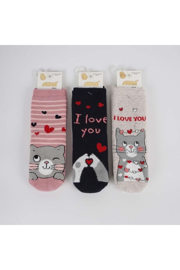 My Love 3-Piece Girl Towel Socks