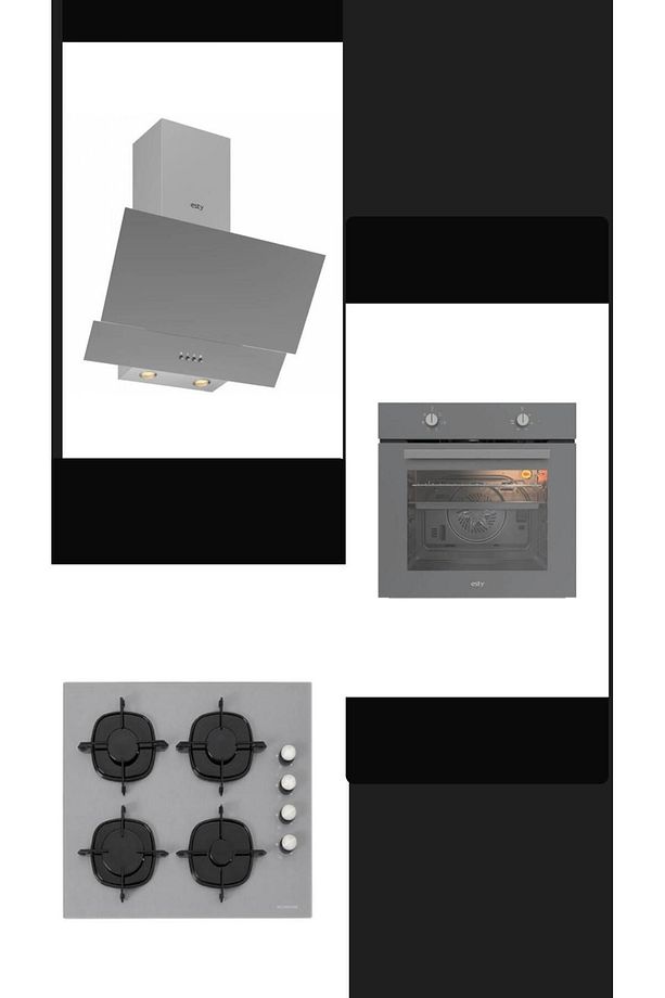 Silverline- Turbo Fırın Resetli Davlumbaz Ankastre Set( 3480 Slv Cs5335s01 Aef6601s01) - 1