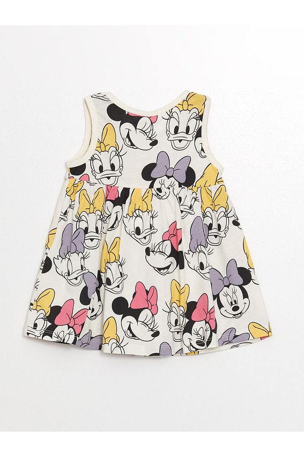 LCW Bisiklet Yaka Kolsuz Minnie Mouse Baskılı Kız Bebek Elbise 2'li - 5