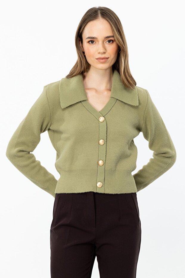 Süs Düğmeli Kazak - 5