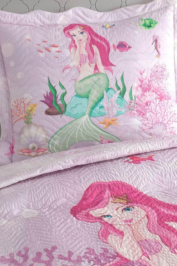 Mermaid Tek Kişilik Kapitone Yatak Örtüsü - 2