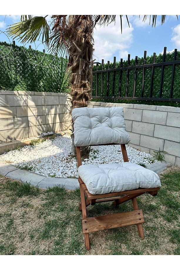 Minderli Balkon Bahçe Mutfak 3lü Sekizgen Set Katlanır Masa Sandalye 70*70 - 4
