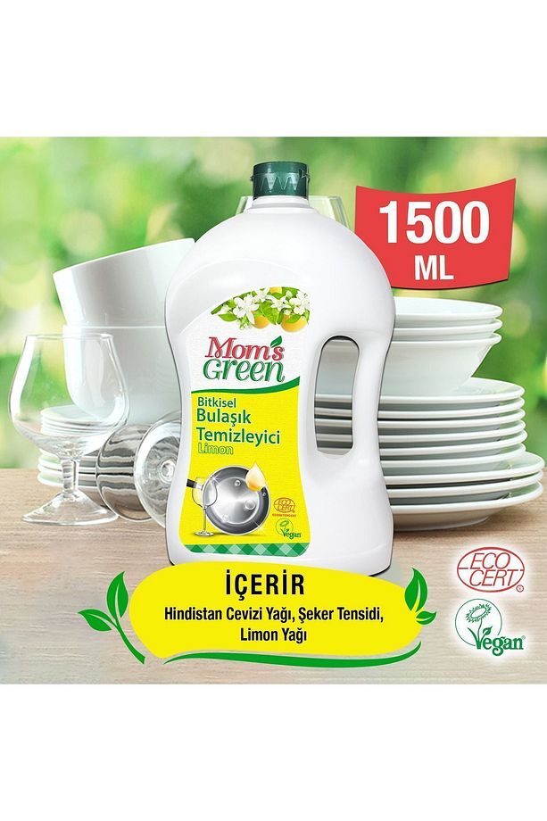 2'li Set - Bitkisel Elde Bulaşık Temizleyici Limonlu ( 1,5 Litre X 2 Adet ) - 3