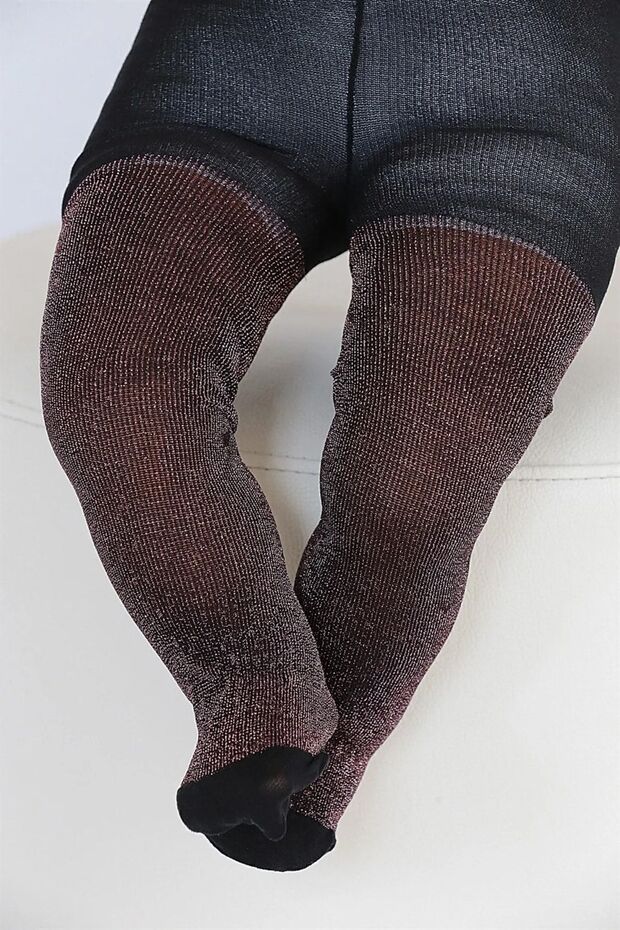 Bebek Siyah Simli Külotlu Çorap - 2