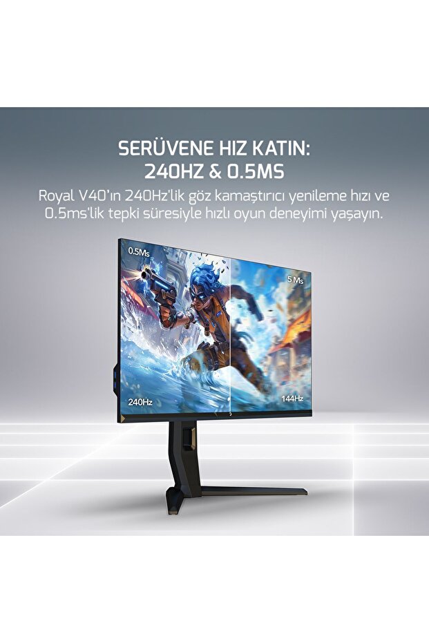 Royal V40 27" Rgb 240hz 0.5ms 2k Qhd Ips Pivot 2xusb 3.0 Hdr400 Freesync Gaming Monitör - 3