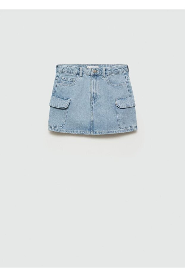 Kargo cepli kot etek - 2