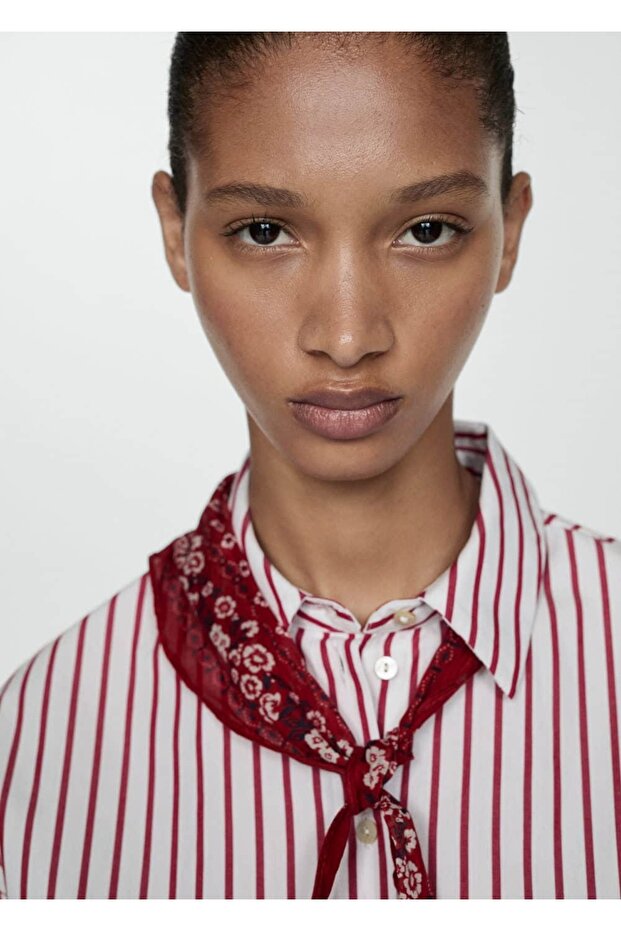 Çizgili crop gömlek - 6