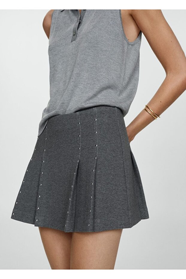 Zımbalı mini etek - 5