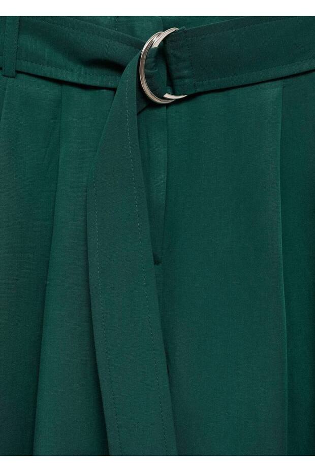 Kemerli lyocell pantolon - 5