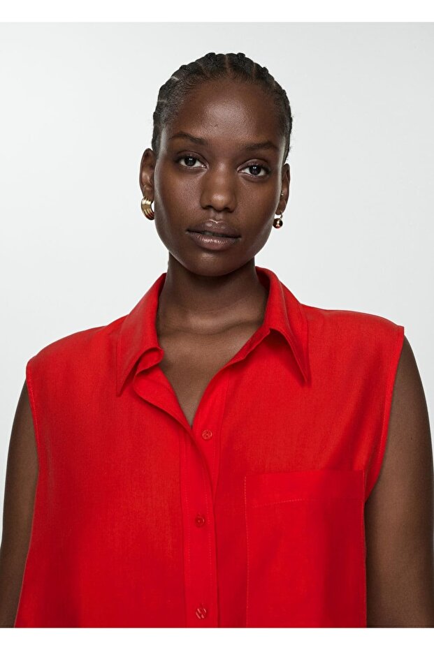 Kolsuz lyocell gömlek - 6