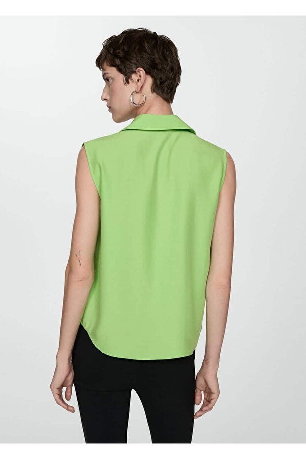 Kolsuz lyocell gömlek - 4