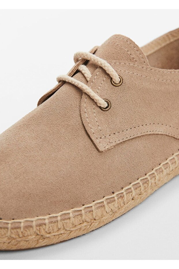 Bağcıklı süet espadril - 4