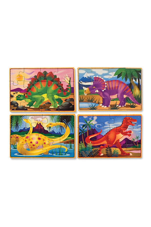 Melissa and Doug Wooden 12X4 Puzzle Set - Dinosaurs