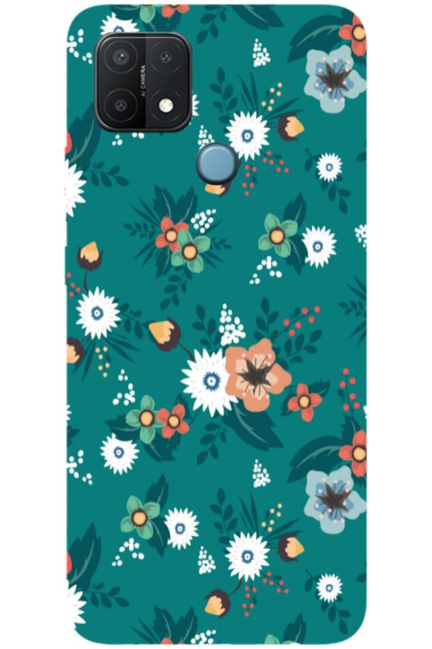 Oppo A15S Compatible Case Spring Flowers 2 Silicone Case (Printed)