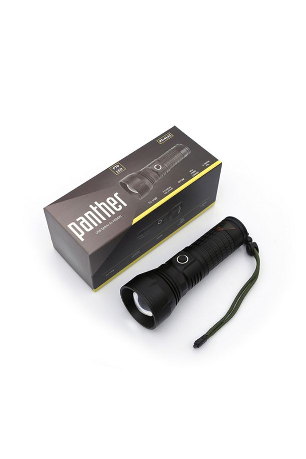 USB Şarjlı Zoomlu P70 LED Metal El Feneri PT-4112 - 3