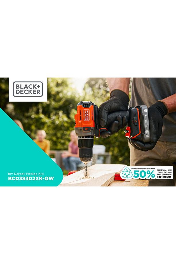 Black & Decker Bcd383d2xk-qw 18v 2ah Powerconnect™ Çift Bataryalı Darbeli Matkap - 1