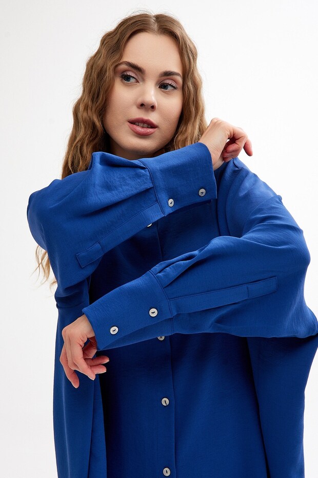 Oversize Gömlek Mavi - 9