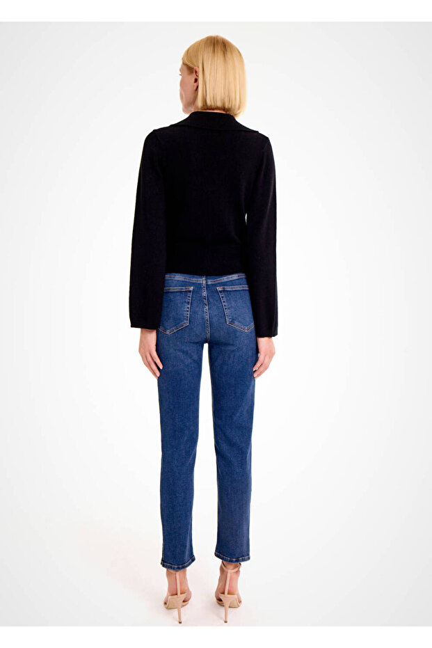 Kaşmir Karışımlı Siyah Triko - 5