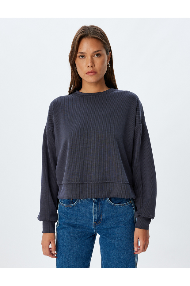 Basic Sweatshirt Long Sleeve Crew Neck - 3