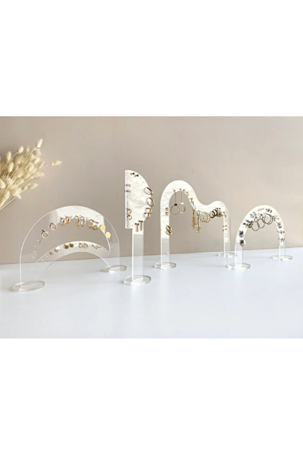 Earring Display, Transparent Acrylic Earring Holder, Stud Earring Organizer, Minimalist Jewelry Stand Set of 4