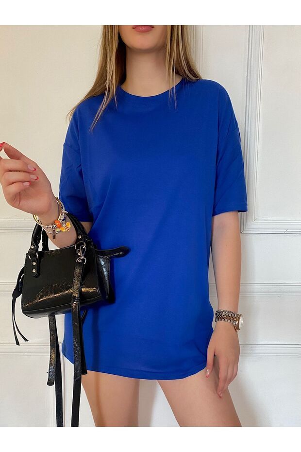Unisex Solid Color Basic Oversize Cotton Knitted Short Sleeve Loose Fit Tshirt