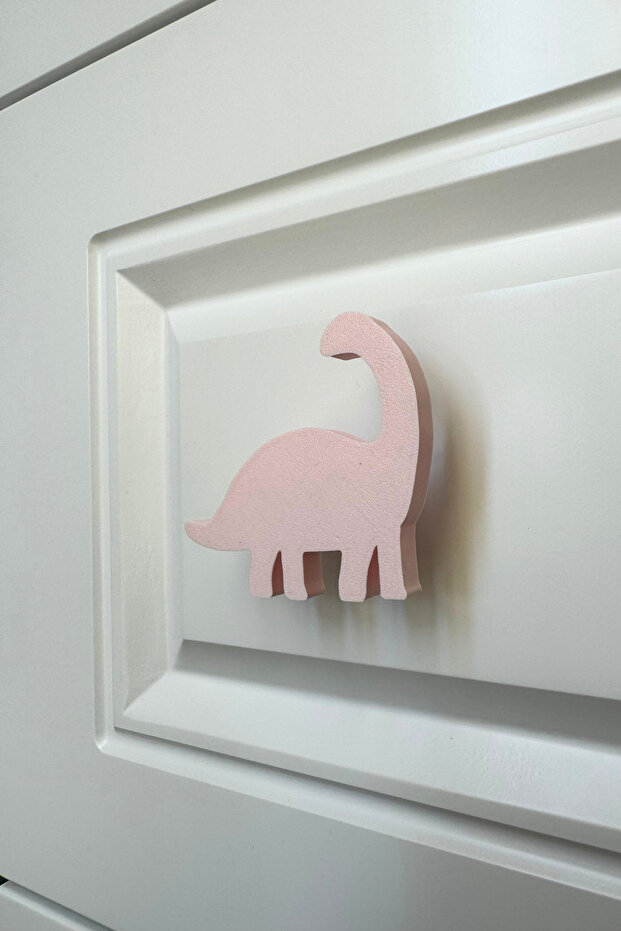 Pink Dino 3 Cabinet Handle-Modern, Cute and Durable Furniture Handle for Children's Room, Kitchen and Bathroom