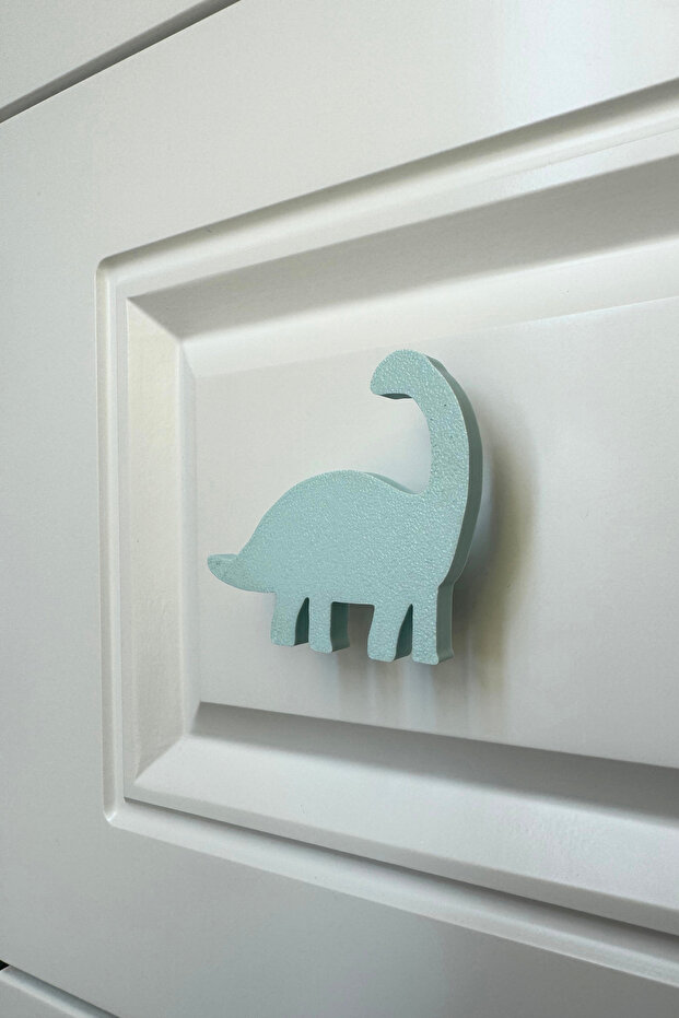 Blue Dino3 Cabinet Handle - Modern, Cute and Durable Furniture Handle for Children's Room, Kitchen and Bathroom