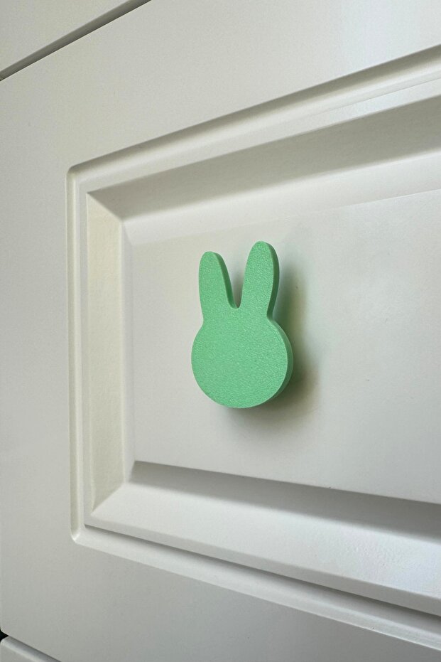 Green Rabbit Cabinet Handle - Modern, and Durable Furniture Handle for Children's Room, Kitchen, and Bathroom, Dh