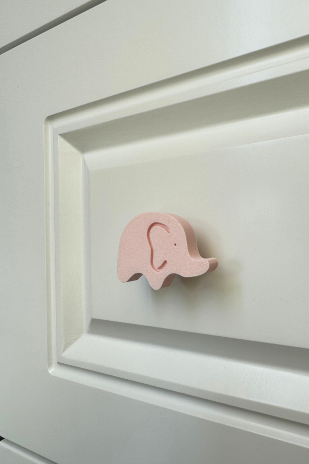 Pink Elephant Cabinet Handle - Furniture Handle That Adds a Touch of Fairytale to Children's Rooms, Handle D