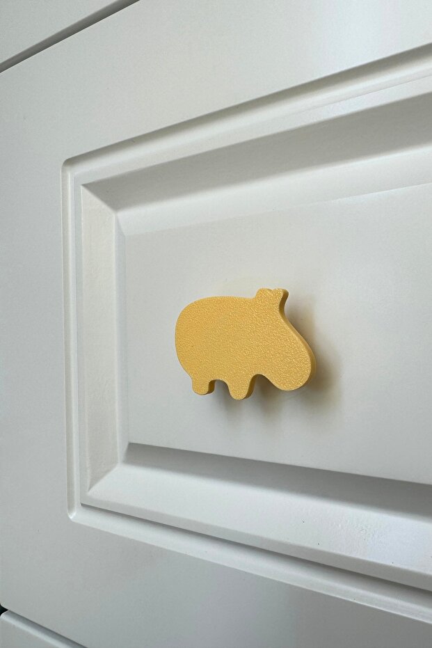 Yellow Hippo Cabinet Handle - Modern and Durable Furniture Handle for Kids Room, Kitchen and Bathroom, DH