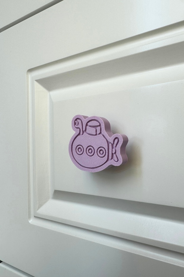 Purple Submarine Cabinet Handle - Fun and Stylish Handle for Children's Rooms, Kitchen and Bathroom Cabinets