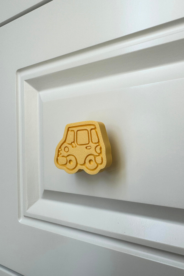 Yellow Car Cabinet Handle - Fun and Stylish Furniture Handle for Children, Kitchen and Bathroom Cabinets
