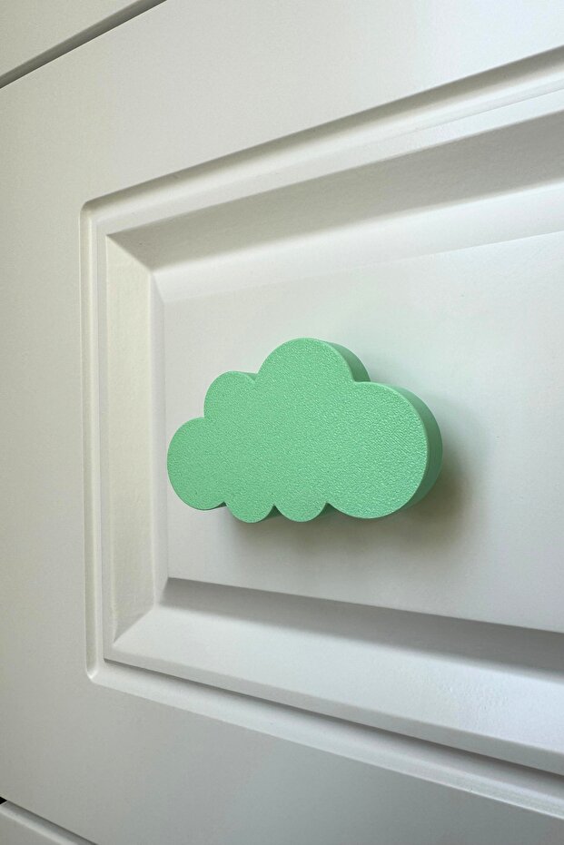 Green Cloud Cabinet Handle - Vibrant and Durable Furniture Handle for Children's Room, Kitchen and Bathroom