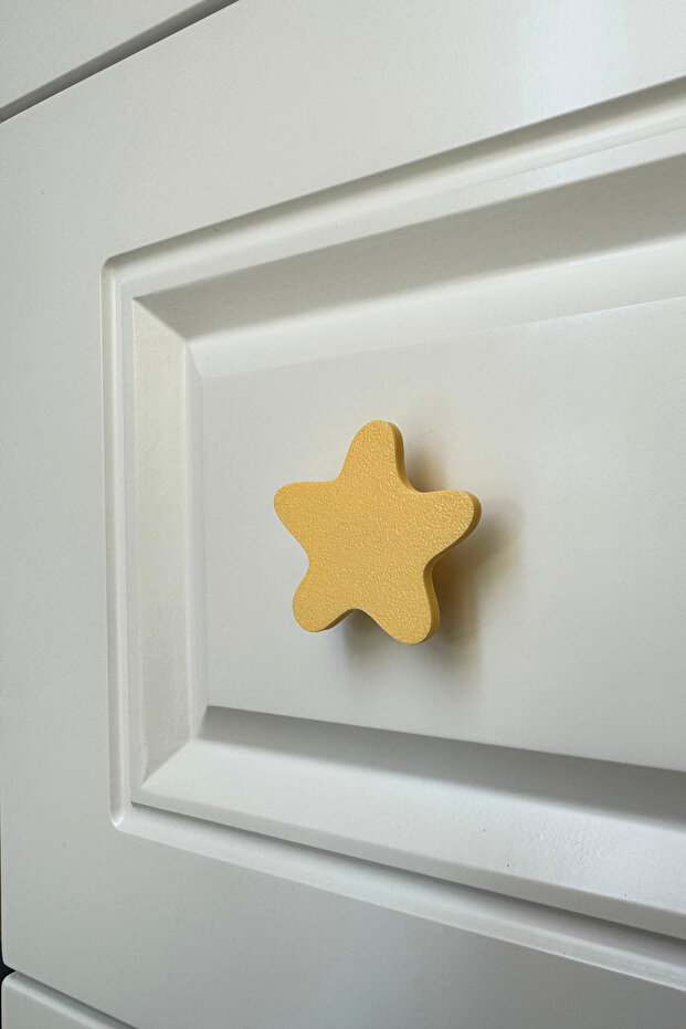 Yellow Star Cabinet Handle -Modern, Stylish and Durable Furniture Handle for Children's Room, Kitchen and Bathroom, Dy
